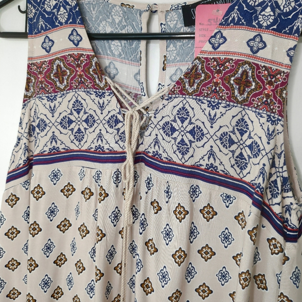 Sweet Wanderer Boho Sleeveless Tunic Tassel Small - Picture 2 of 8